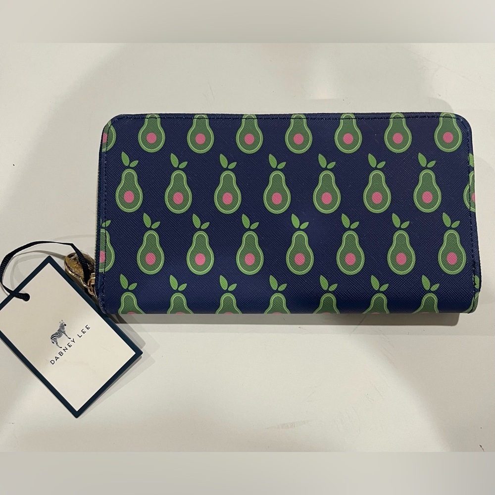 Dabney Lee NWT Wallet green avocado print vegan leather